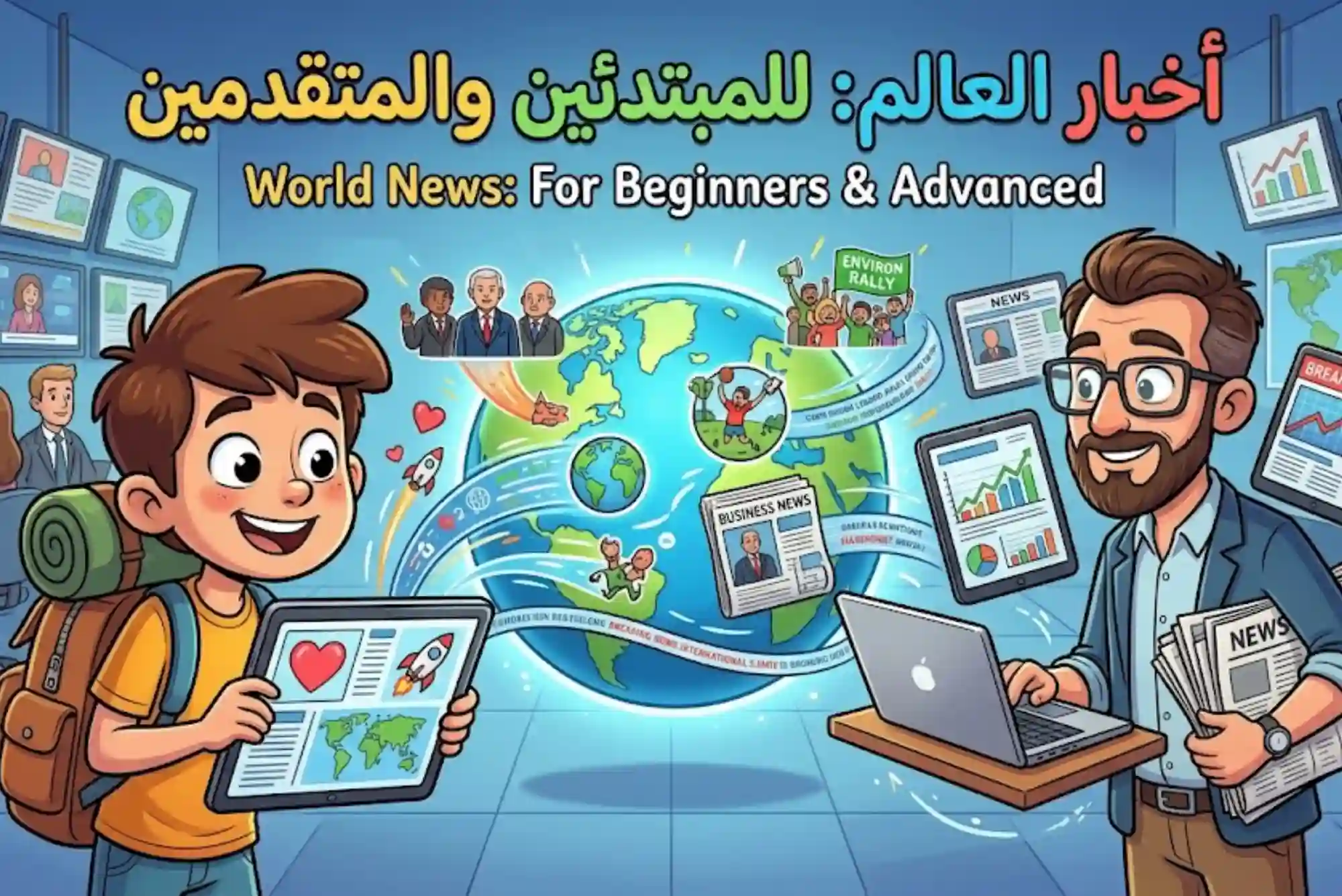 أخبار العالم للمبتدئين والمتقدمين